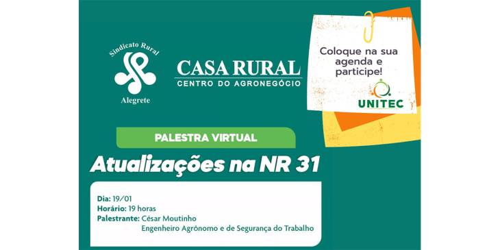 Atualização da NR-31 é tema de palestra com associado da Unitec